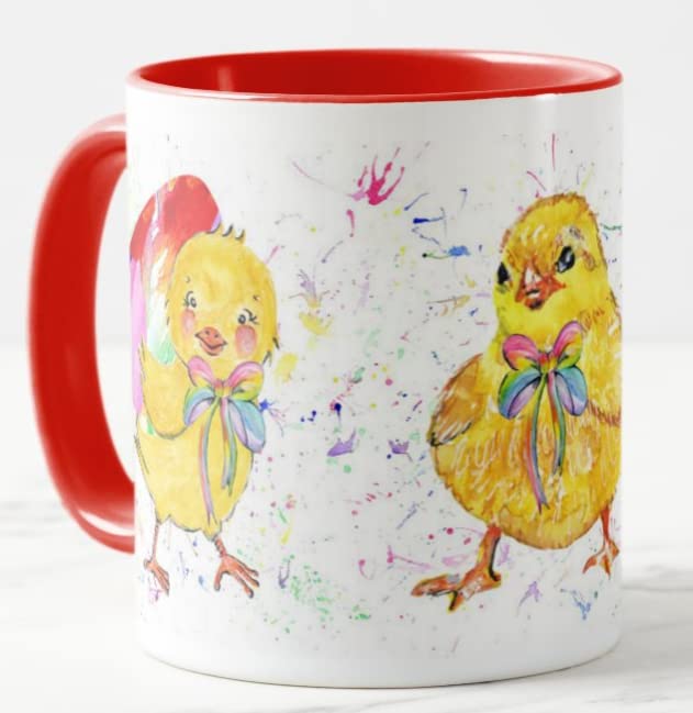 Easter Chicks Watercolour Art Coloured Mug Cup Gift Birthday Work Office Tea Coffee E04