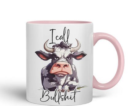 Vixar I Call Bull…Cow Coloured Ceramic Mug Cup Gift, 11oz (Black)