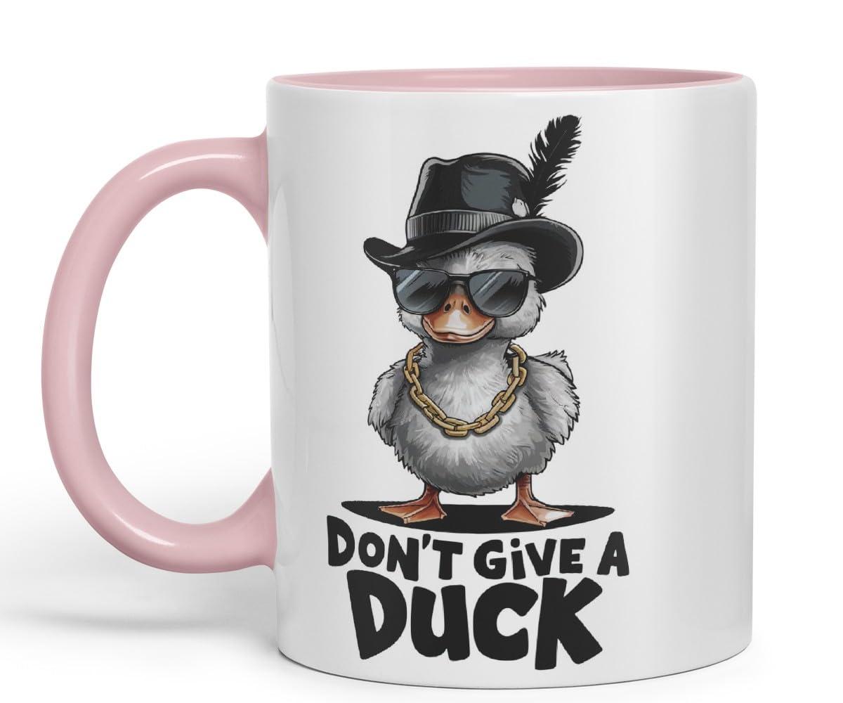 Vixar Don’t Give a Duck – Coloured Ceramic Mug Cup Gift, 11oz (Black)