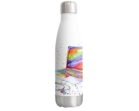 Vixar Laptop kids staff toys teenacher Animals Watercolour Bottle double Wall insulated Stainless steel sport Drinks 500ml