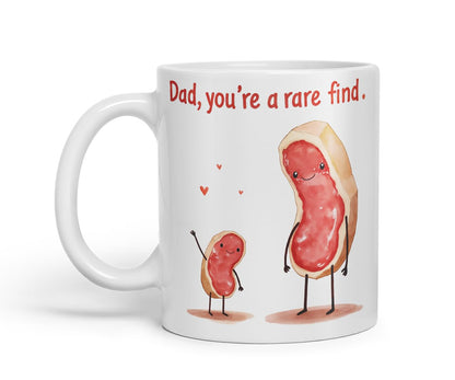 Vixar Dad You're A Rare Find Funny Peanut Father's Day Mug – Coloured Mug Cup Gift, 11oz (Black)