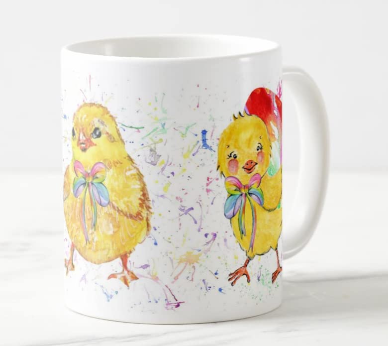 Easter Chicks Watercolour Art Coloured Mug Cup Gift Birthday Work Office Tea Coffee E04