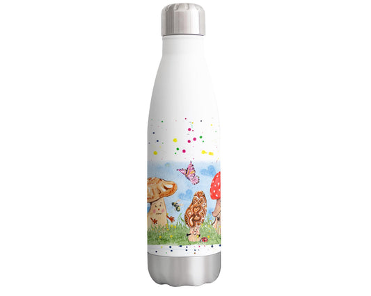 Vixar Mushrooms Red Watercolour Bottle double Wall insulated Stainless steel sport Drinks 500ml