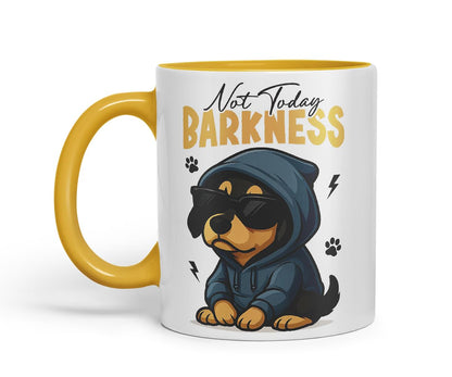 Vixar Not Today, Barkness Dachshund Dog Mug – Coloured Ceramic Mug Cup Gift, 11oz (Black)