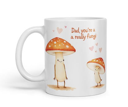 Vixar Dad You're A Really Fungi Funny Mushroom Father's Day Mug – Coloured Mug Cup Gift, 11oz (Black)