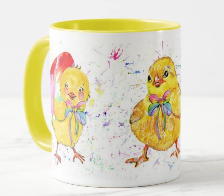 Easter Chicks Watercolour Art Coloured Mug Cup Gift Birthday Work Office Tea Coffee E04