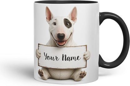 Vixar Personalised English Bulldog Dog Pet Mug with Name or Custom Message – Cute Animal Coloured Ceramic Mug Cup Gift, 11oz (Black)