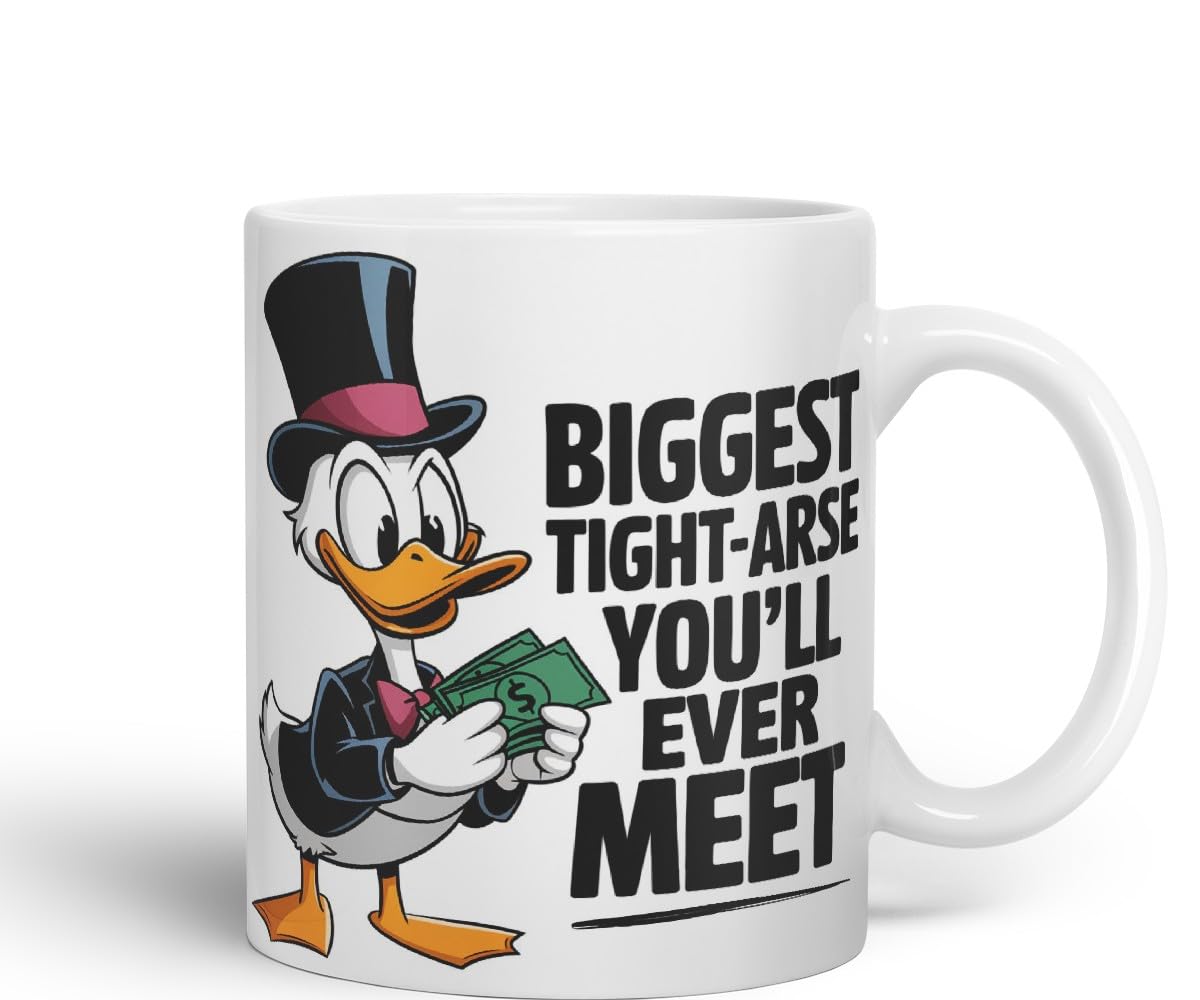 Vixar Biggest Tight-Arse You’ll Ever Meet Sarcastic Duck Coloured Ceramic Mug Cup Gift, 11oz (Black)