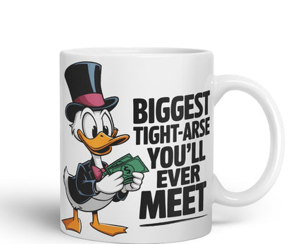 Vixar Biggest Tight-Arse You’ll Ever Meet Sarcastic Duck Coloured Ceramic Mug Cup Gift, 11oz (Black)