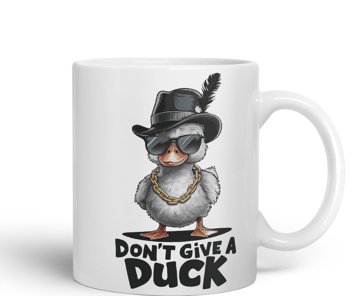 Vixar Don’t Give a Duck – Coloured Ceramic Mug Cup Gift, 11oz (Black)