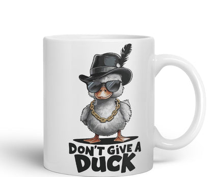 Vixar Don’t Give a Duck – Coloured Ceramic Mug Cup Gift, 11oz (Black)