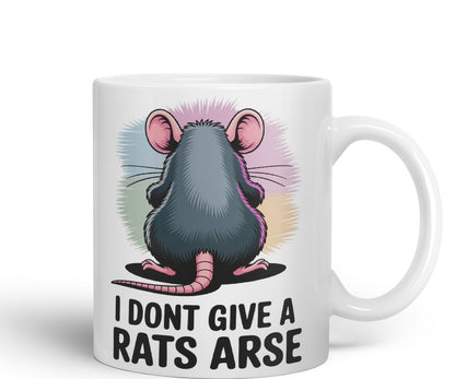 Vixar I Don’t Give a Rat’s Arse – Coloured Ceramic Mug Cup Gift, 11oz (Black)