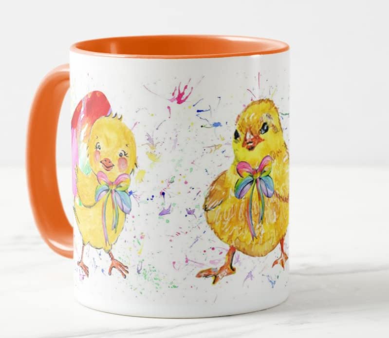 Easter Chicks Watercolour Art Coloured Mug Cup Gift Birthday Work Office Tea Coffee E04