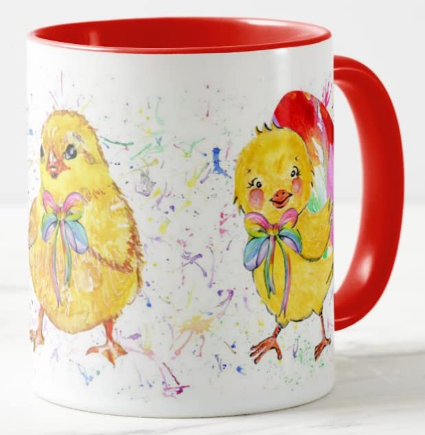 Easter Chicks Watercolour Art Coloured Mug Cup Gift Birthday Work Office Tea Coffee E04