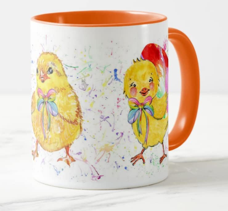 Easter Chicks Watercolour Art Coloured Mug Cup Gift Birthday Work Office Tea Coffee E04