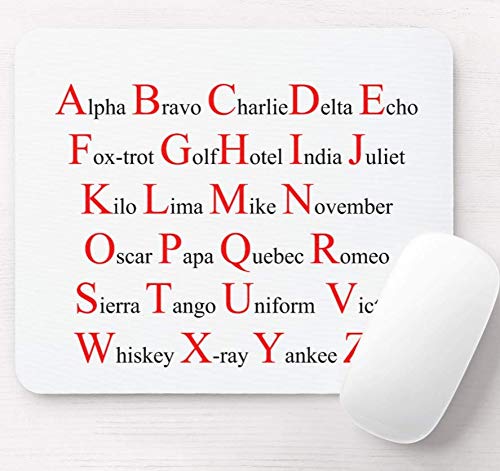 Vixar Mouse mat, Mouse pad 5mm Rubber Nato aplhabet Phonetic