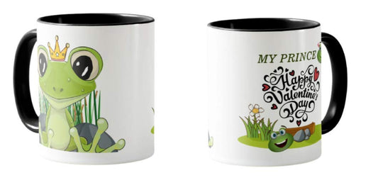 Valentines Day Gift Coloured Mug Cup11oz Ceramic Novelty Gift Couple, Frogs, My Prince, VD08