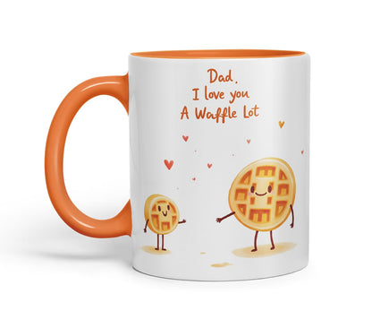 Vixar Dad I Love You A Waffle Lot Funny Father's Day Waffle Mug – Coloured Mug Cup Gift, 11oz (Black)