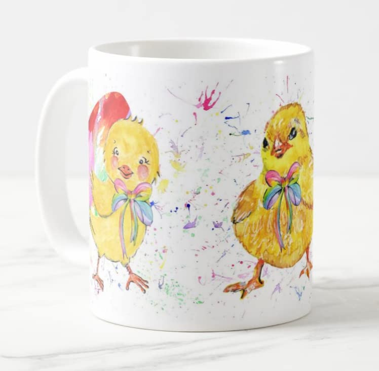 Easter Chicks Watercolour Art Coloured Mug Cup Gift Birthday Work Office Tea Coffee E04