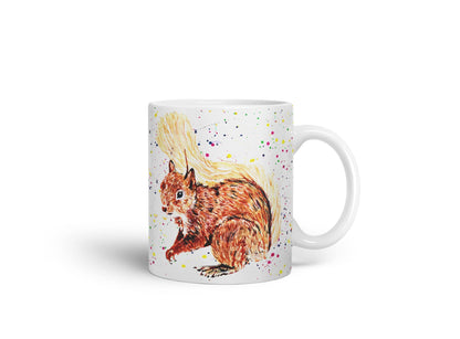 Vixar Squirrel Wildlife Natural Animals Watercolour Art Coloured Mug Cup Gift Birthday Work Office Tea Coffee