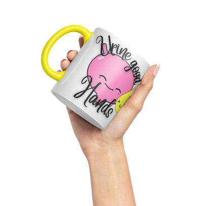 Vixar Anatomy Pun Humor Urine Good Hands Coloured Ceramic 330 ml Mug Cup Gift Birthday Work Office Tea Coffee