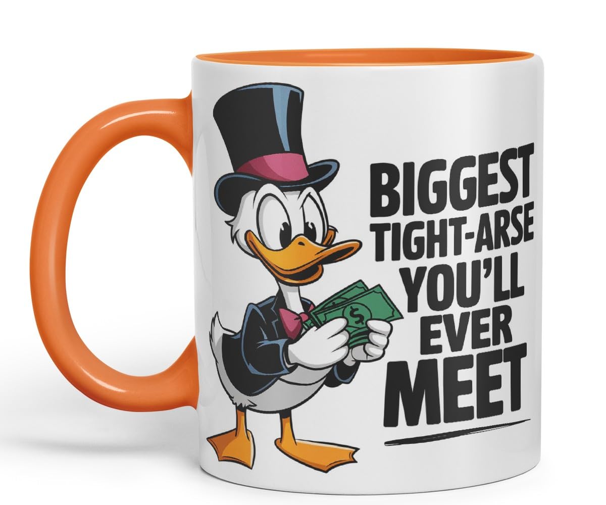 Vixar Biggest Tight-Arse You’ll Ever Meet Sarcastic Duck Coloured Ceramic Mug Cup Gift, 11oz (Black)