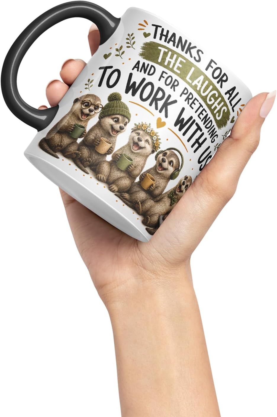Vixar Thanks for All the Laughs Mug – Funny Coworker Leaving Colleague Goodbye Gift, 11oz (Black)