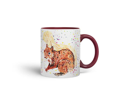 Vixar Squirrel Wildlife Natural Animals Watercolour Art Coloured Mug Cup Gift Birthday Work Office Tea Coffee