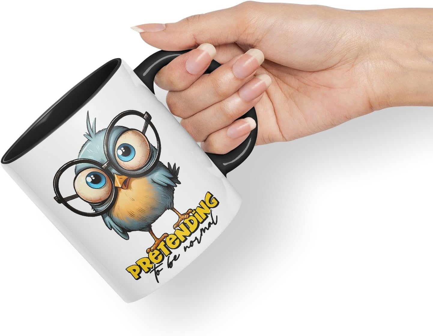 Vixar Pretending to Be Normal Coloured Ceramic Mug Cup 11oz Funny Sarcastic Gift (Black)