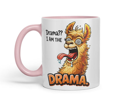 Vixar Drama I Am The Drama Llama Coloured Ceramic Mug Cup Gift, 11oz (Black)