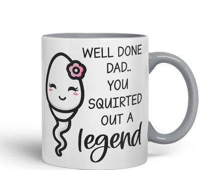 Vixar Dads Little Girl Fathers Day Well Done Dad Ceramic Coloured Mug Cup Gift Tea Coffee Christmas Office Home Joke Sarcastic