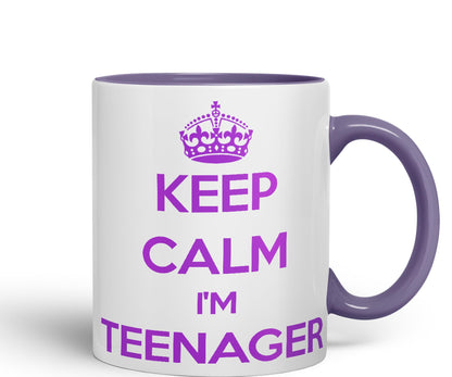 Keep Calm I'm Teenager Ceramic Coloured Mug Cup for Tea Coffee Hot Brew 330ml 11Oz Gift