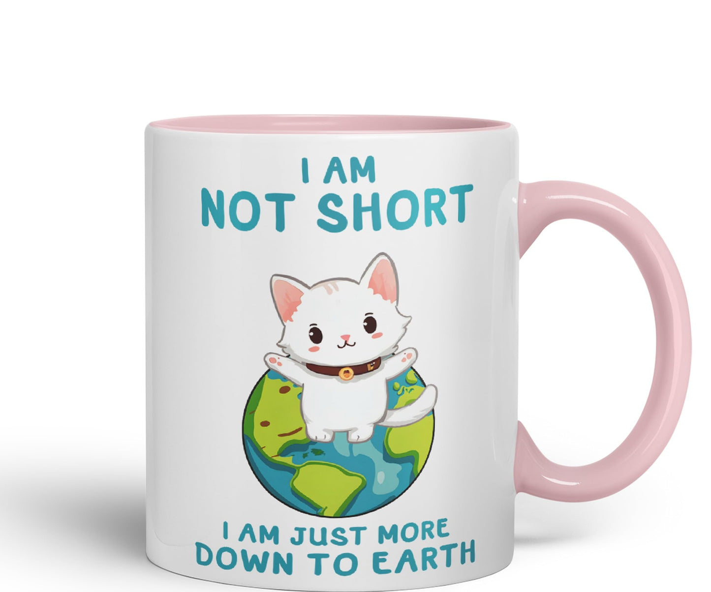 Vixar I am not Short Cats Sarcastic Joke Ceramic Coloured Mug Cup for Tea Coffee Hot Brew 330ml 11oz