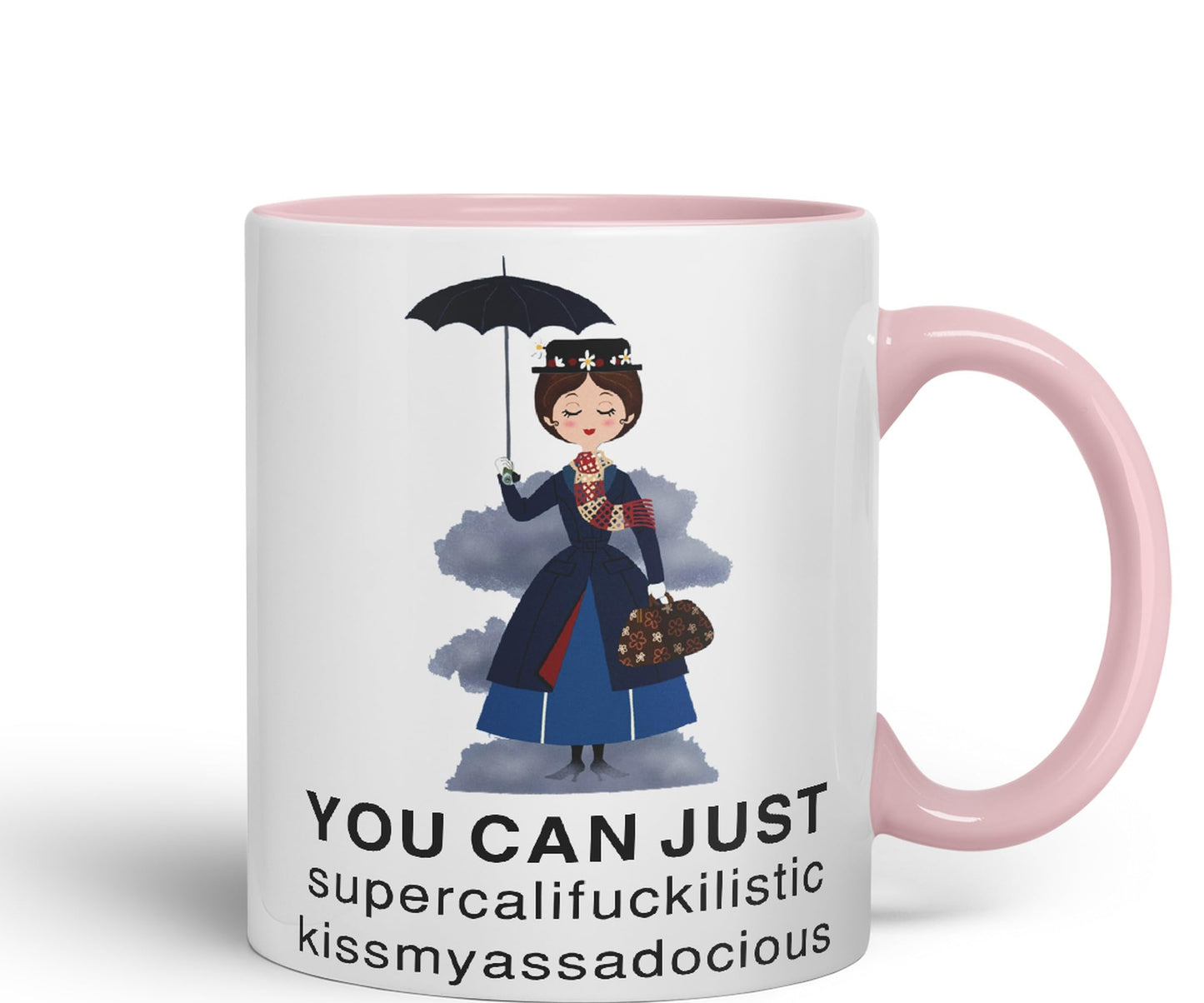 Vixar You Can Just Supercalifuckilistic Kissmyassadocious Mary Poppins Ceramic 330 ml Coloured Mug Cup Gift Tea Coffee Christmas Office Home Funny Joke
