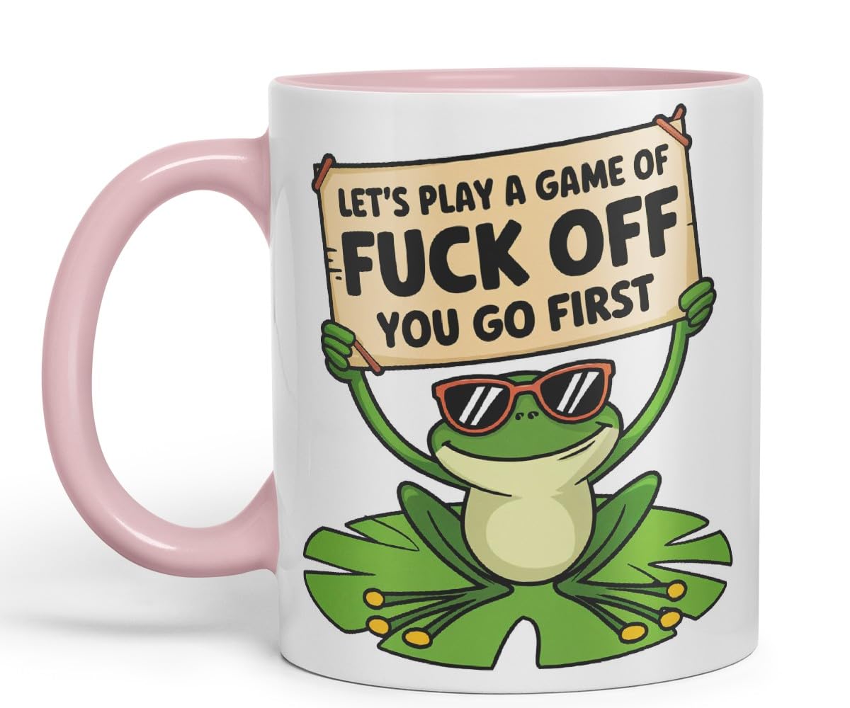 Vixar Let’s Play a Game of F*ck Off – You Go First – Coloured Ceramic Mug Cup Gift, 11oz (Black)