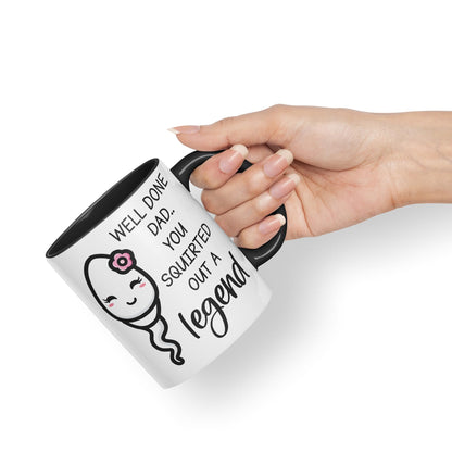 Vixar Dads Little Girl Fathers Day Well Done Dad Ceramic Coloured Mug Cup Gift Tea Coffee Christmas Office Home Joke Sarcastic