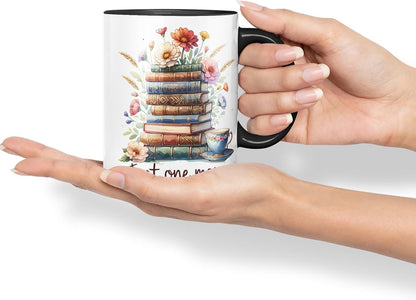 Vixar Just One More Chapter Coloured Mug Cup Cozy Reading Gift 11oz (Black)