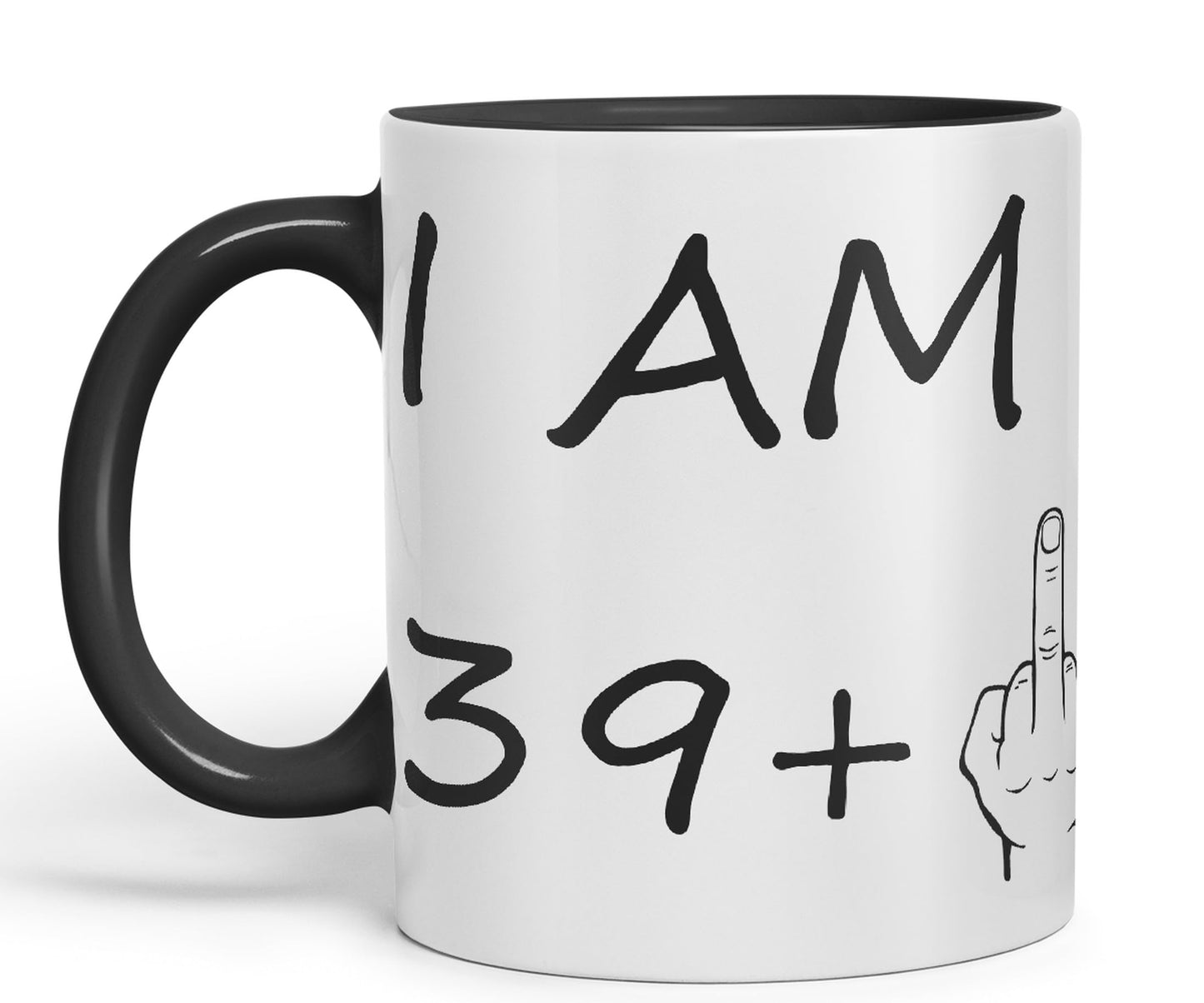 Vixar I am 39 + 1 Man Hand Ceramic 330 ml, 11oz Coloured Mug Cup Gift Coffee Tea Happy Birthday Turning 40 Years Old as a Joke Celebration 40th Birthday Gift idea