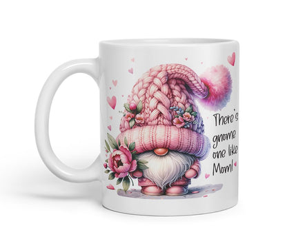 Vixar There's Gnome One Like Mom Cute Floral Gnome Mother Mum Mug – Coloured Ceramic Mug Cup Gift, 11oz (Black)