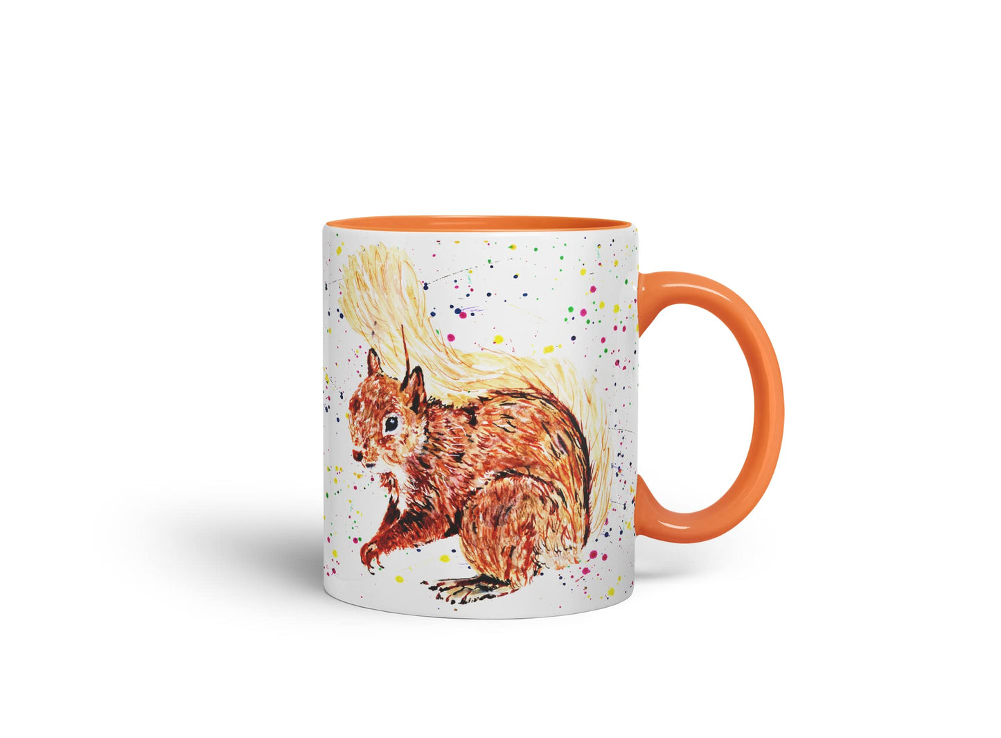 Vixar Squirrel Wildlife Natural Animals Watercolour Art Coloured Mug Cup Gift Birthday Work Office Tea Coffee