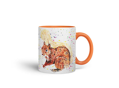 Vixar Squirrel Wildlife Natural Animals Watercolour Art Coloured Mug Cup Gift Birthday Work Office Tea Coffee