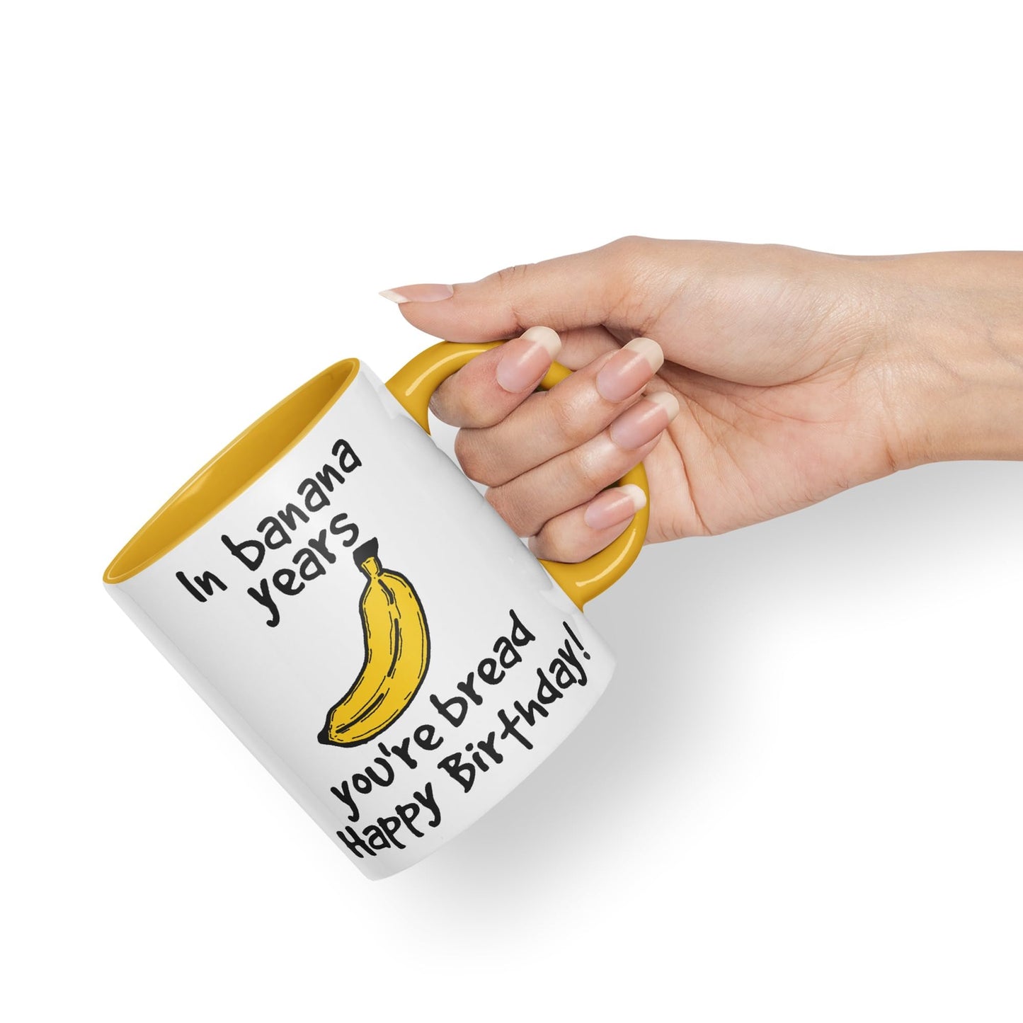 in Banana Years You're Bread Happy Birthday!, Mouse Joke sarkasm Sarcastic Ceramic Coloured Mug Cup for Tea Coffee Hot Brew 330ml 11Oz Gift