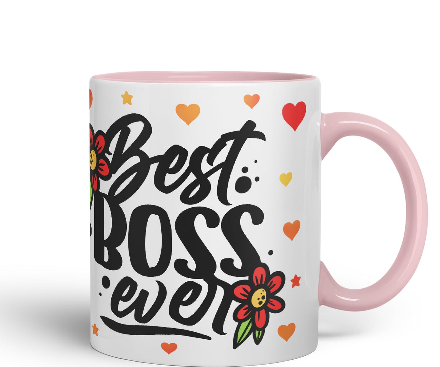Vixar Best Boss Ever Joke Coloured Ceramic Mug Cup Gift 330ml 11oz Work Office Tea Coffee