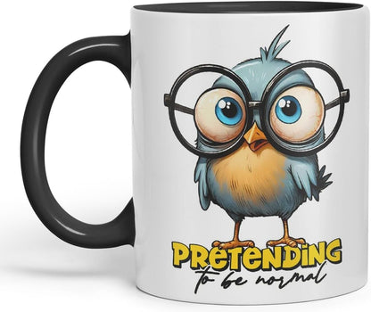 Vixar Pretending to Be Normal Coloured Ceramic Mug Cup 11oz Funny Sarcastic Gift (Black)