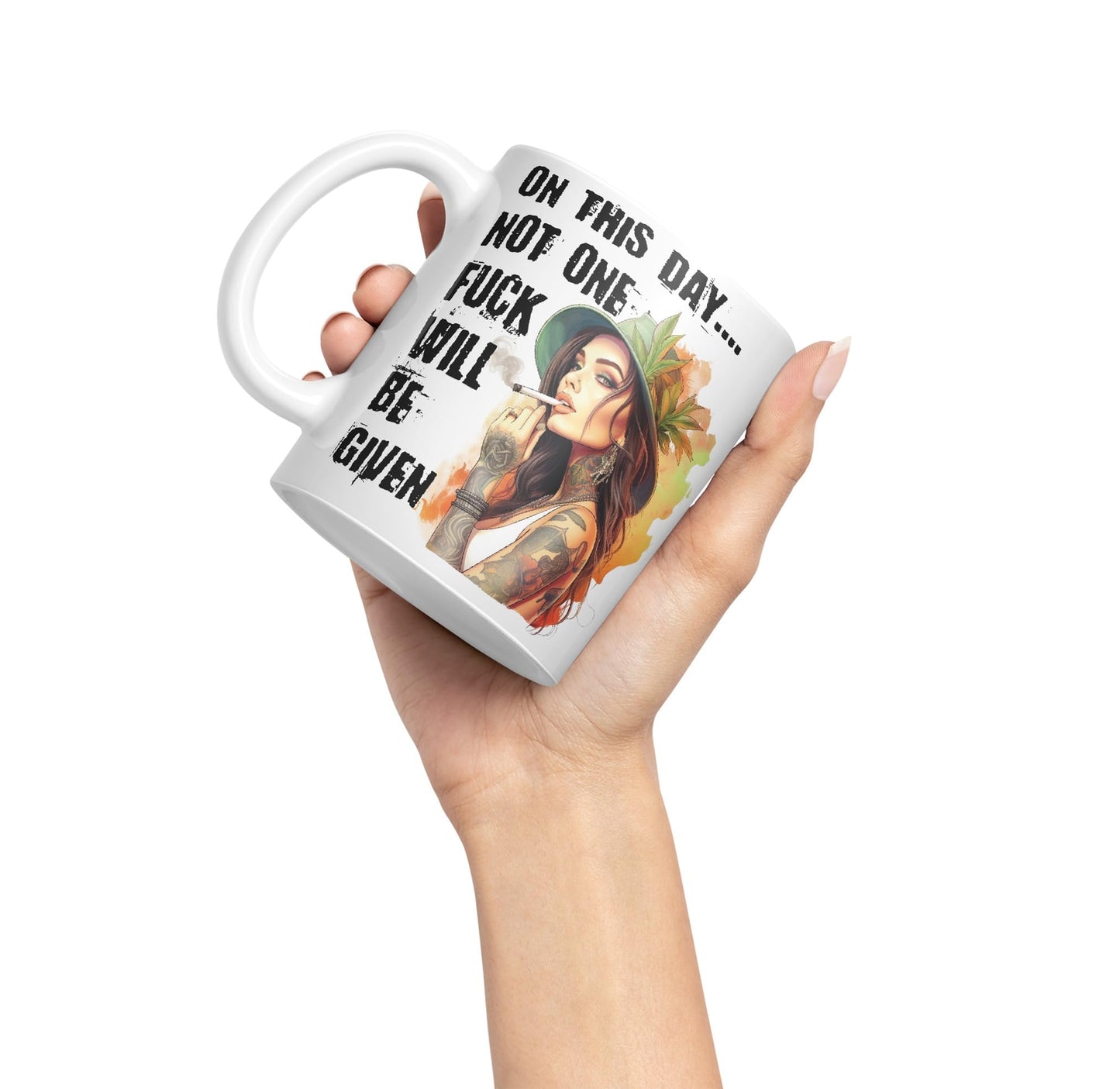 On This Day.. Not one f.. Will be Given Sarcastic Joke Ceramic Coloured Mug Cup for Tea Coffee Hot Brew Gift 330ml 11 OZ