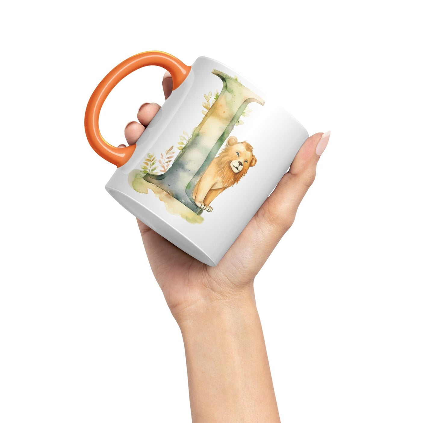 Letter I mug, Animals Alphabet Letter I Monogram animal for kids Ceramic Coloured Mug Cup for Tea Coffee Hot brew 330ml 11Oz Gift