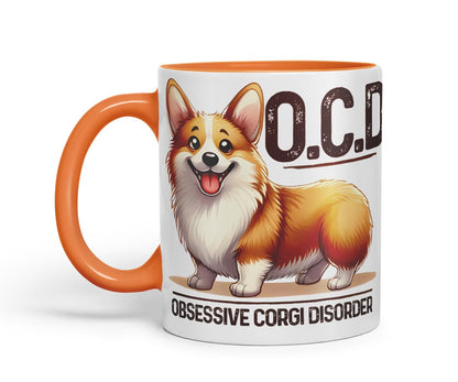 Vixar Obsessive Corgi Disorder Dog Mug – Coloured Ceramic Mug Cup Gift, 11oz (Black)