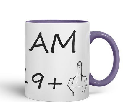 Vixar I am 19 + 1 Man Hand Ceramic 330 ml, 11oz Coloured Mug Cup Gift Coffee Tea Happy Birthday Turning 20 Years Old as a Joke Celebration 20th Birthday Gift idea