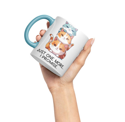 Just one More.. I Pomise Cats cat Sarcastic Joke Ceramic Coloured Mug Cup for Tea Coffee Hot Brew 330ml 11Oz