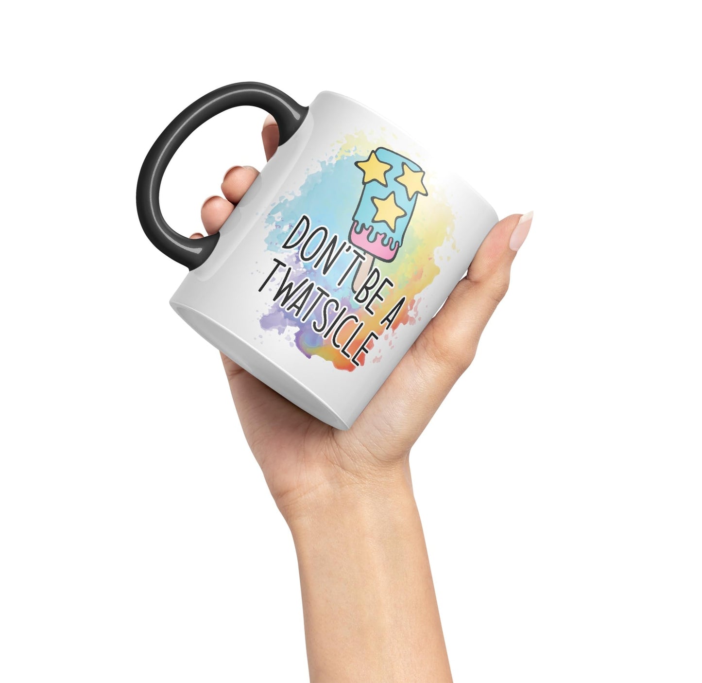 Don't be a Twatsicle Ice Sarcastic Joke Ceramic Coloured Mug Cup for Tea Coffee Hot Brew 330ml 11Oz